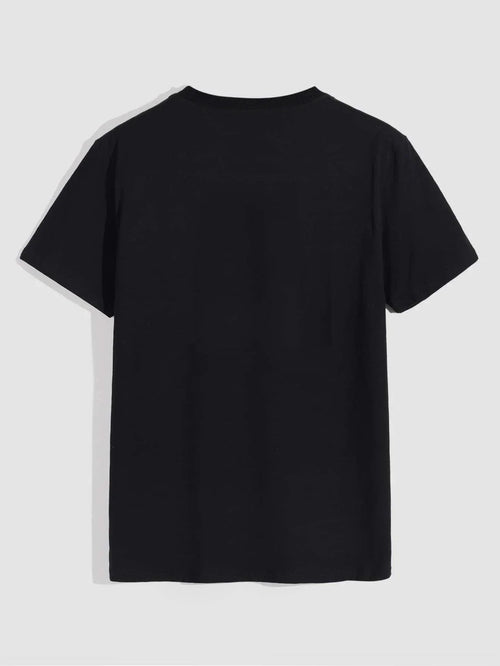 Men's Casual Crew Neck Rose Print T-Shirt (Regular/Oversize)
