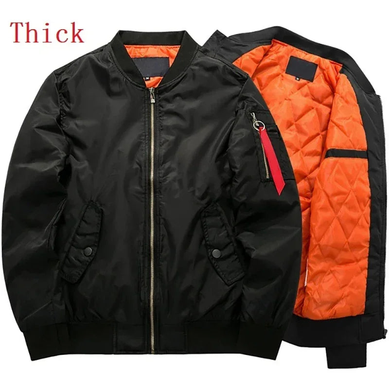 MA-1 Flight Bomber Jacket for Men Thick and Thin Casual Zipper Jackets Baseball Pilot Waterproof Winter Coat Male Plus Size 8XL