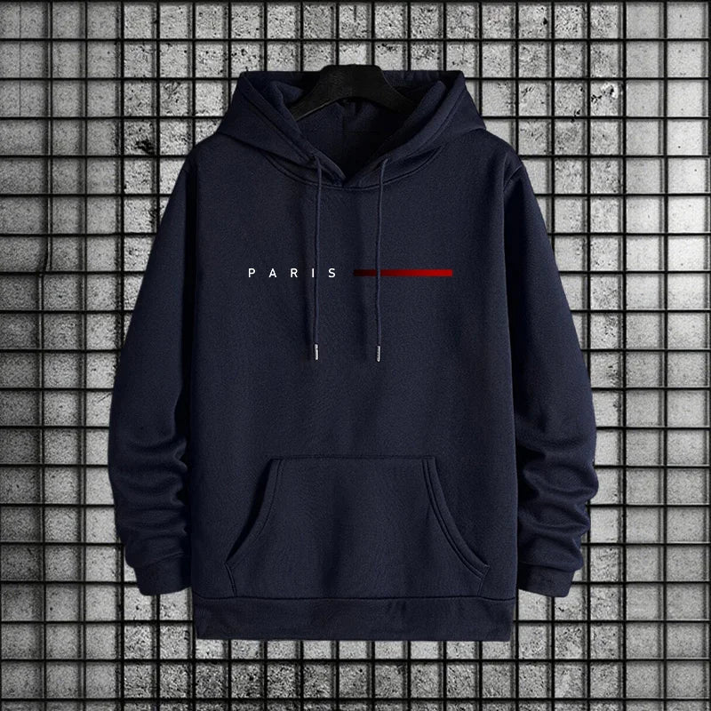 Men Paris Fashion Tracksuit Hoodie and Sweatpants Set with Soft Touch Fabric Autumn Winter Male Home Outdoor Comfort Warm Outfit