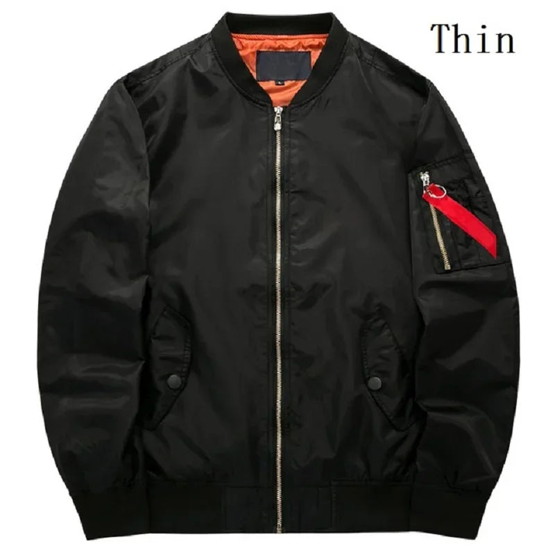 MA-1 Flight Bomber Jacket for Men Thick and Thin Casual Zipper Jackets Baseball Pilot Waterproof Winter Coat Male Plus Size 8XL