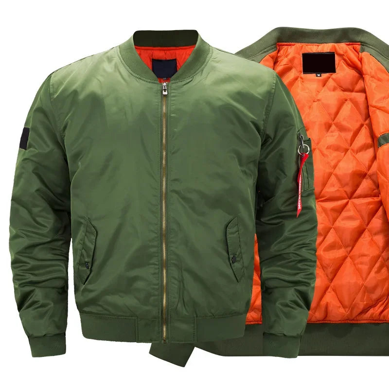 MA-1 Flight Bomber Jacket for Men Thick and Thin Casual Zipper Jackets Baseball Pilot Waterproof Winter Coat Male Plus Size 8XL