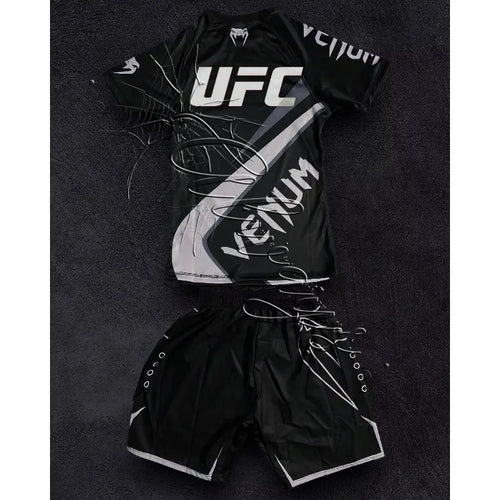 2026 Summer Bestseller New Boxing Suit Men's UFC Enthusiasts Fighting Night Quick Drying Training Shorts Set Fitness Set