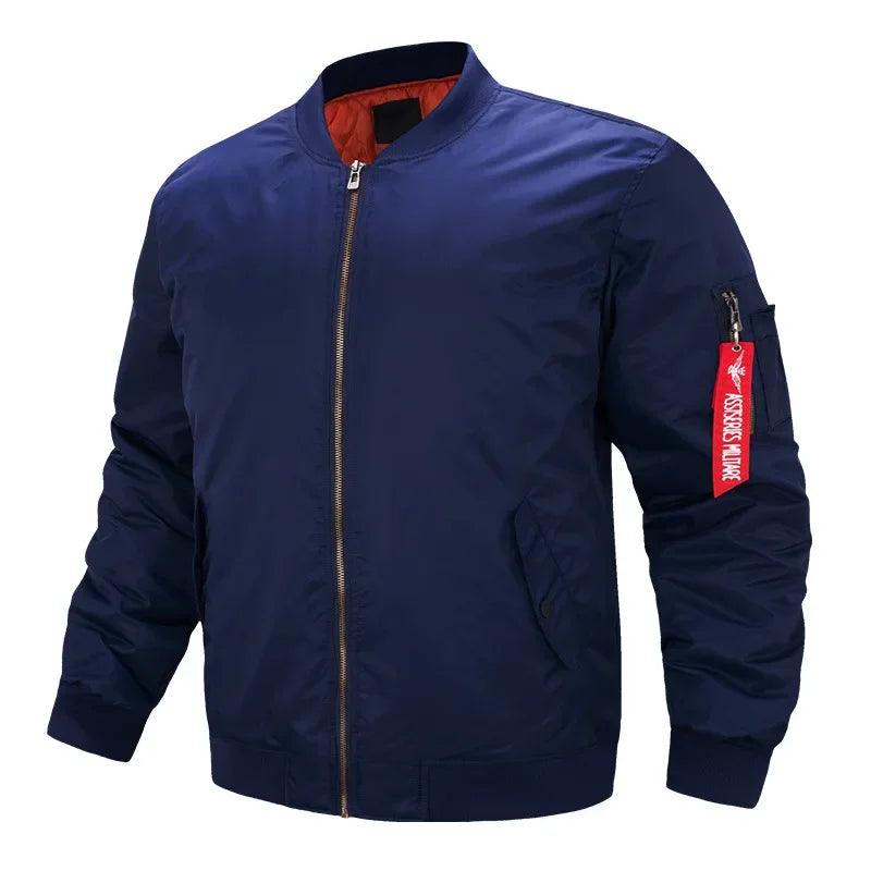 MA-1 Flight Bomber Jacket for Men Thick and Thin Casual Zipper Jackets Baseball Pilot Waterproof Winter Coat Male Plus Size 8XL