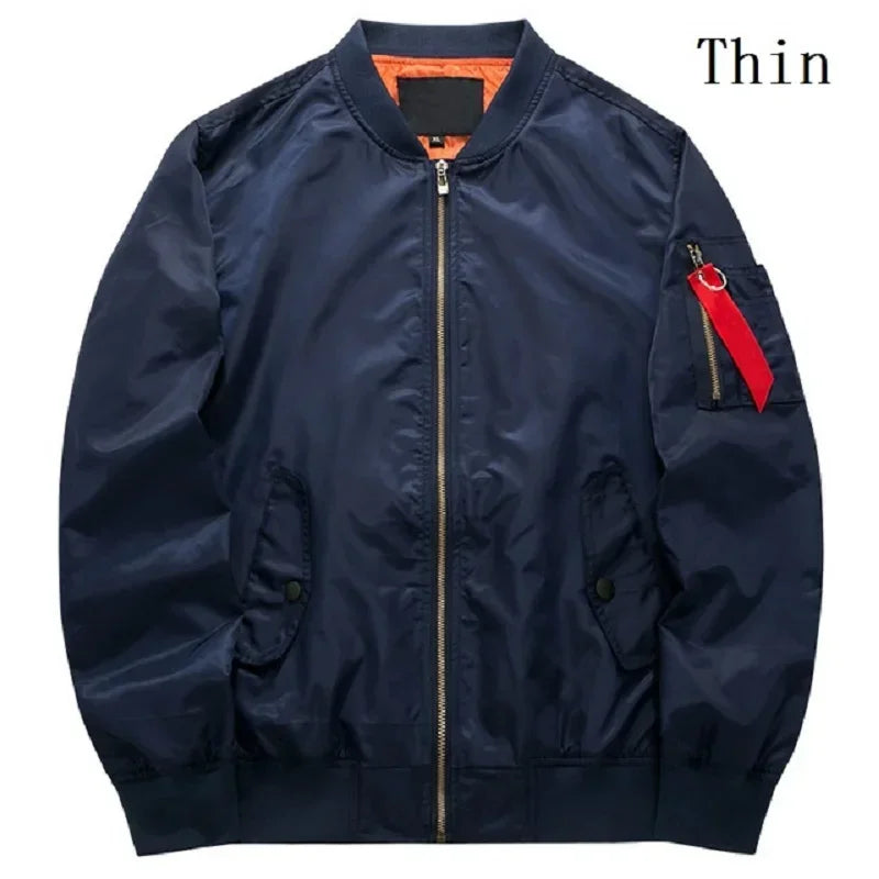 MA-1 Flight Bomber Jacket for Men Thick and Thin Casual Zipper Jackets Baseball Pilot Waterproof Winter Coat Male Plus Size 8XL