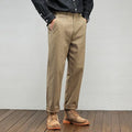 Men's Casual Cotton Pants Autumn Winter Loose Straight Leg High Elastici Bussiness Mid Waist American Retro Workwear Trousers