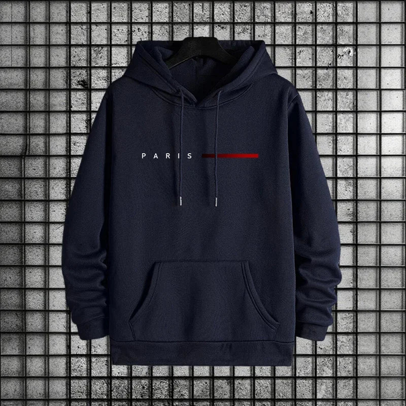 Men Paris Fashion Tracksuit Hoodie and Sweatpants Set with Soft Touch Fabric Autumn Winter Male Home Outdoor Comfort Warm Outfit