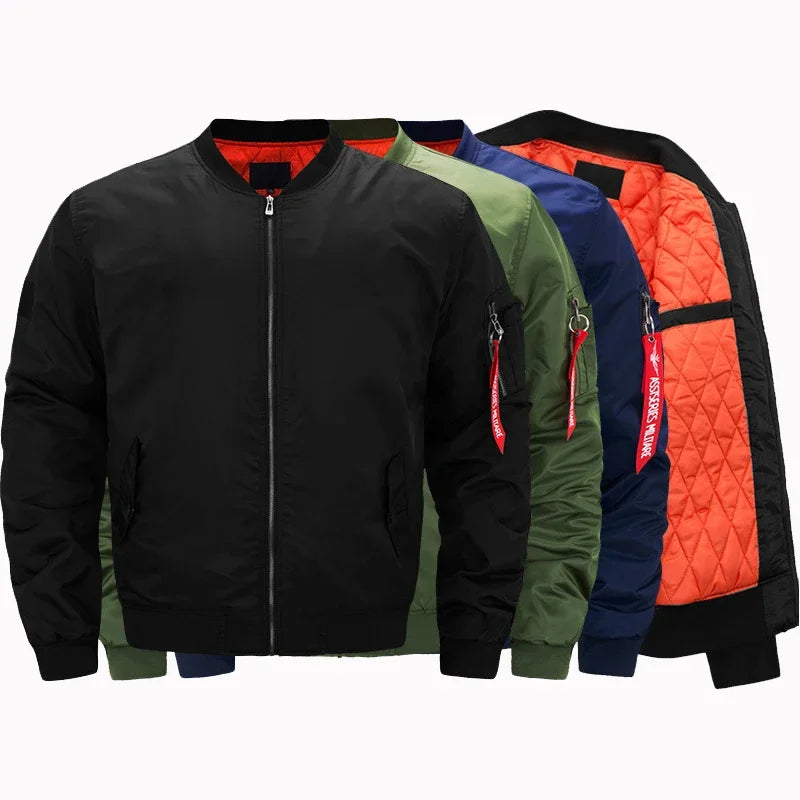 MA-1 Flight Bomber Jacket for Men Thick and Thin Casual Zipper Jackets Baseball Pilot Waterproof Winter Coat Male Plus Size 8XL